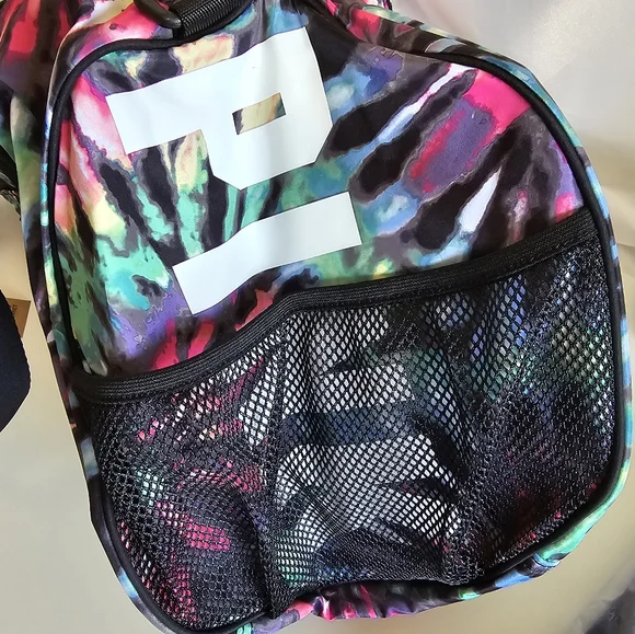 PINK Victoria’s Secret Logo Tie Dye Everyday Duffel Tote Bag Colorful Swirls New - Picture 2 of 16
